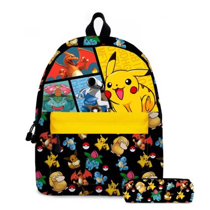 Pikachu Rucksack mit Federmappe im praktischen Set – Bild 5
