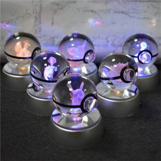 Pokemon 3D Krystal Ball Pikachu Gengar Mew Mewtwo etc.