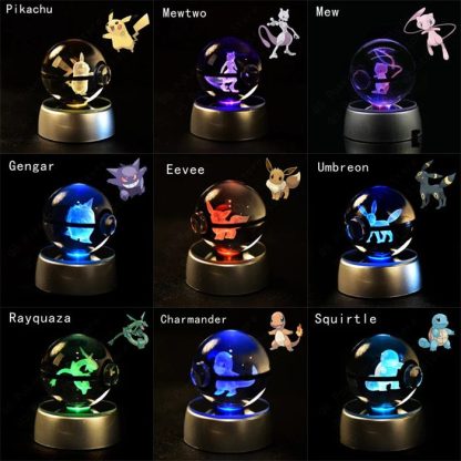 Pokemon 3D Krystal Ball Pikachu Gengar Mew Mewtwo etc. – Bild 2