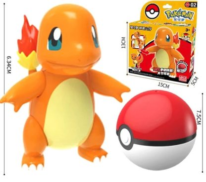Pokeball Spielzeug mit Figur (Gengar, Pikachu, Glumanda, Bisasam, Schiggy, Enton, Mew, Evoli etc.) – Bild 4