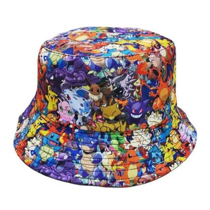 Sommerlicher Fischer Hut und Sonnenschutz mit Pokemon Motiven für Kinder – Bild 4
