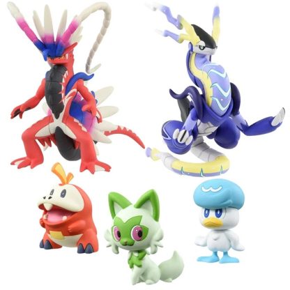 Pokemon Figuren Skeledirge, Meowscarada, Quaquaval, Charcadet - Paldea Region – Bild 4