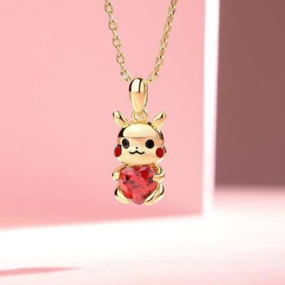 Pikachu mit Herz Goldkette oder Ohrringe – Bild 2