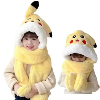 Pikachu Wintermütze mit integrierten Schal