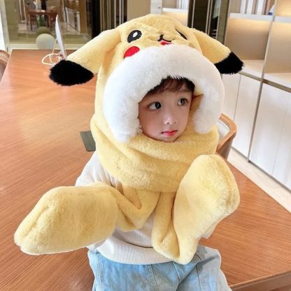 Pikachu Wintermütze mit integrierten Schal – Bild 6