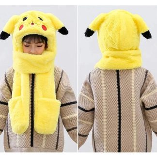 Pikachu Winter Schal mit Handschuhfach Extra Warm
