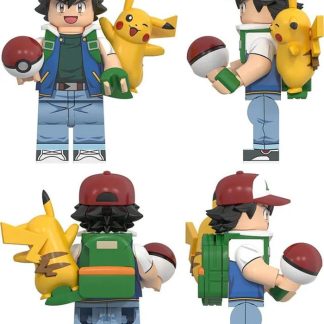 Ash Ketchum mit Pikachu und Poké Ball Mini Baustein Pokemon Figur
