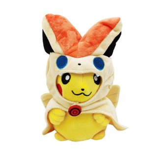Plüschfigur Pokémon Pikachu verkleidet als Victini, ca. 20 cm