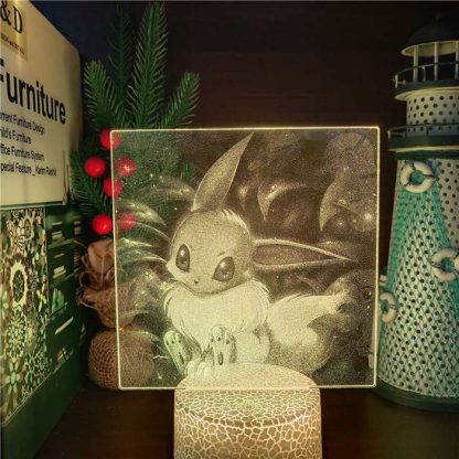 3D LED Hologramm Nachtlampe Pokémon Evoli Eevee – Bild 2