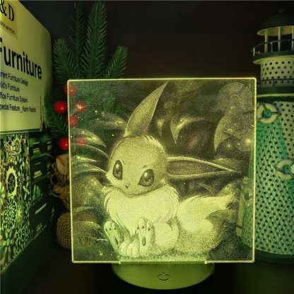 3D LED Hologramm Nachtlampe Pokémon Evoli Eevee – Bild 3