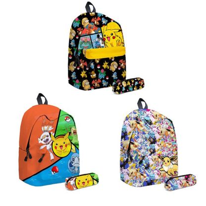 Pokémon Kinder Schulrucksack und Stiftetui