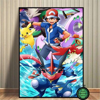 Pokemon Poster Kunstdrucke Ash Ketchum Pikachu Jigglypuff etc. – Bild 7