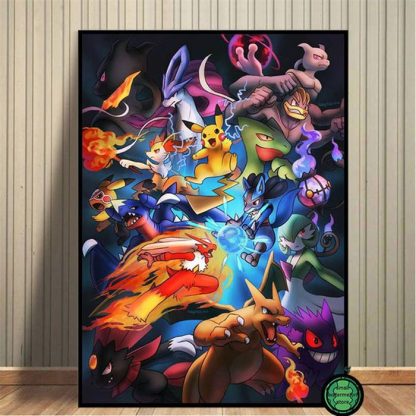 Pokemon Poster Kunstdrucke Ash Ketchum Pikachu Jigglypuff etc. – Bild 9