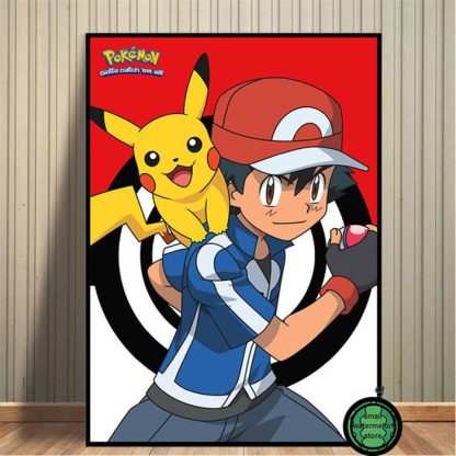 Pokemon Poster Kunstdrucke Ash Ketchum Pikachu Jigglypuff etc. – Bild 13