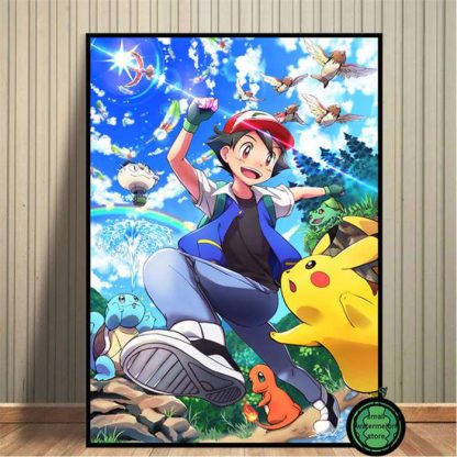 Pokemon Poster Kunstdrucke Ash Ketchum Pikachu Jigglypuff etc. – Bild 15