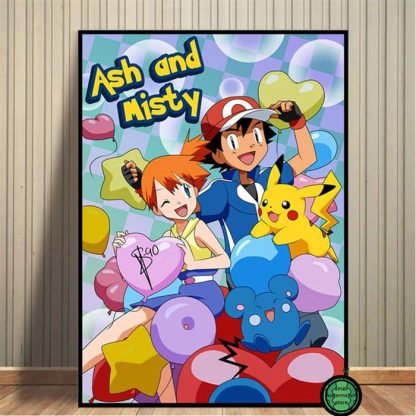 Pokemon Poster Kunstdrucke Ash Ketchum Pikachu Jigglypuff etc. – Bild 18
