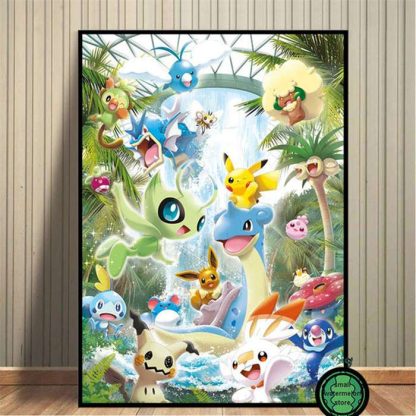 Pokemon Poster Kunstdrucke Ash Ketchum Pikachu Jigglypuff etc. – Bild 23