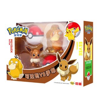 Pokemon Spielzeug Set mit 2x Figur und 2x Pokeball (verschiedene Motive zur Wahl)