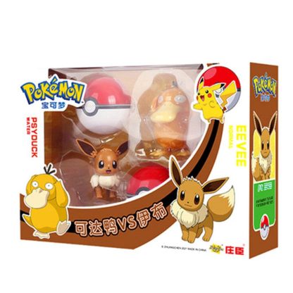 Pokemon Spielzeug Set mit 2x Figur und 2x Pokeball (verschiedene Motive zur Wahl)