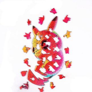 Buntes Pikachu Puzzle aus Holz