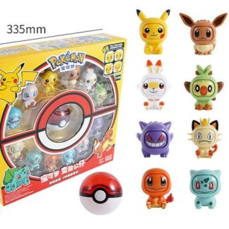 Pokémon Spielbox mit Pokéball und gesichter-wechselnden Pokémons