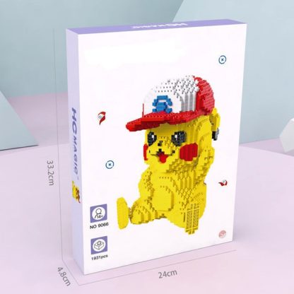 Pokémon Pikachu mit Ash Ketchums Basecap 3D Bausatz, 1931 Bausteine – Bild 2