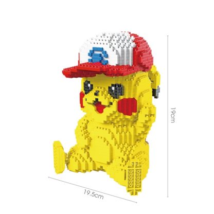 Pokémon Pikachu mit Ash Ketchums Basecap 3D Bausatz, 1931 Bausteine – Bild 3