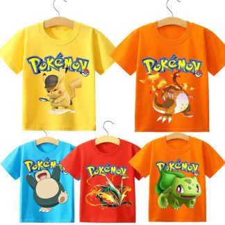 Pokemon Kinder Pikachu T-Shirt für den Sommer viele Motive