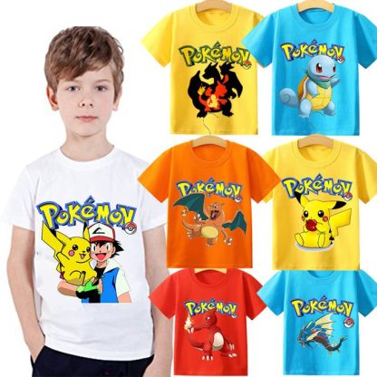Pokemon Pikachu Kinder Sommer T-Shirts in vielen Motiven und Größen