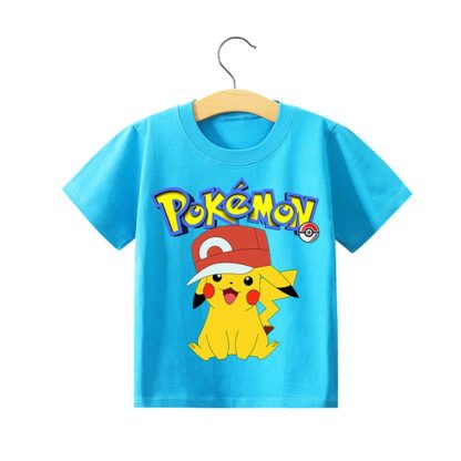 Pokemon Pikachu Kinder Sommer T-Shirts in vielen Motiven und Größen – Bild 37