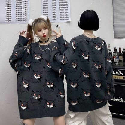 Stylisher Pokemon Gengar Oversize Pullover Kleidung – Bild 11
