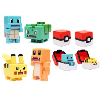 Pokemon Spielzeug Figuren und Bälle im Pixel Look