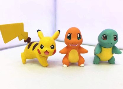Ash Ketchum mit Pikachu, Glumanda und Schiggy Action Spiel Figur – Bild 3
