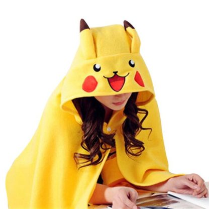 Pokemon Pikachu Cosplay Umhang mit integrierter Mütze – Bild 3