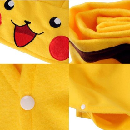 Pokemon Pikachu Cosplay Umhang mit integrierter Mütze – Bild 4