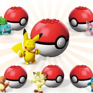 Pokeball Baustein mit Pokemon Figur - verschiedene Motive