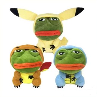 Pikachu, Glumanda, Bisasam u. a. als Sad Frog Meme Cosplay Plüsch Pokemon (ca. 25cm)
