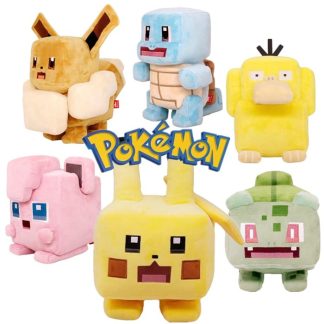 Eckige Pokemon Plüschies - Evoli, Pikachu, Enton, Schiggy, Pummeluff, Bisasam im Pixel Look