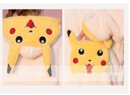 Pokemon Pikachu Kuscheliger Fleece Bademantel – Bild 4