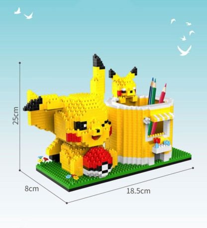Pokemon Pikachu Baustein Set als Stiftehalter – Bild 3